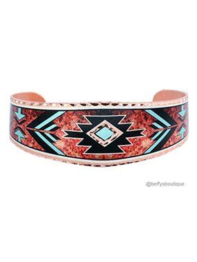 Copper Cuff Bracelet Arrowhead Tribal Unisex Handmade Jewelry